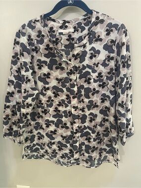 C&E Floral Button-Front Blouse